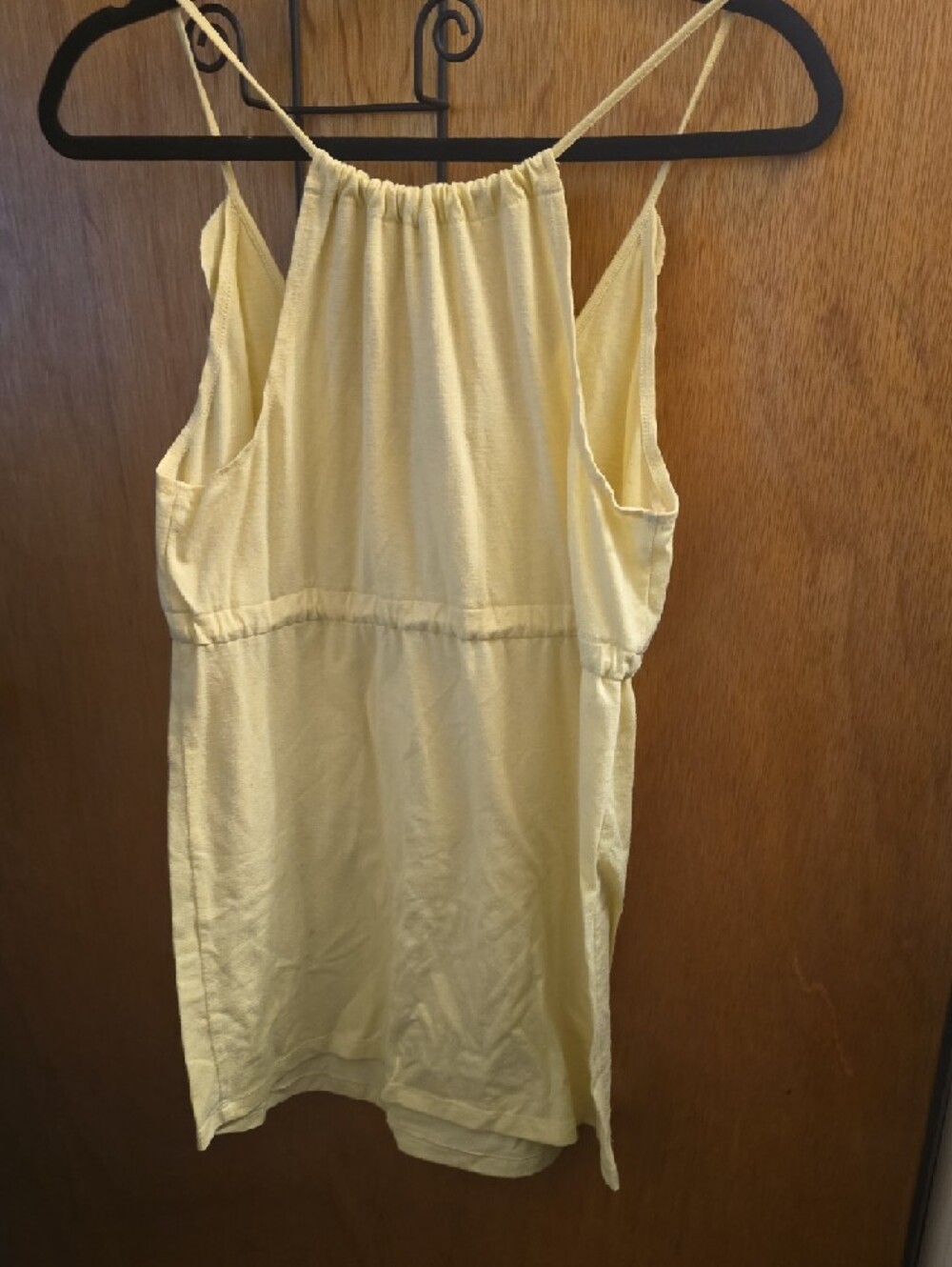 Charlotte Russe Pale Yellow Tie-Front Babydoll Halter Tank - Picture 4 of 4